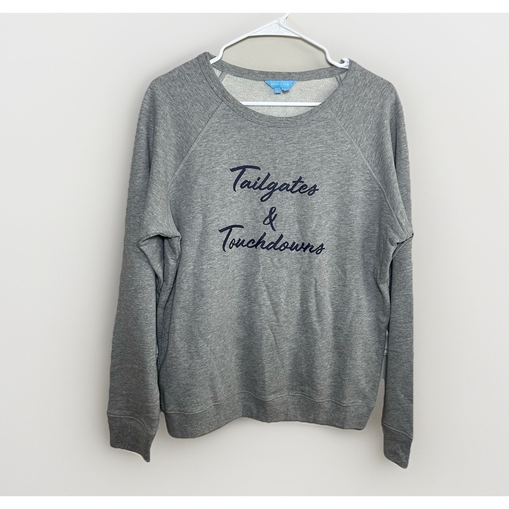 Draper James Heather Gray Sweatshirt with Navy Script